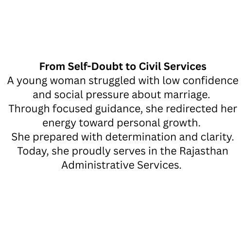 Home from self doubt to civil services a young woman struggled with low confidence and social pressure about marriage. through focused guidance, she redirected her energy toward personal growth. she pr
